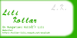 lili kollar business card